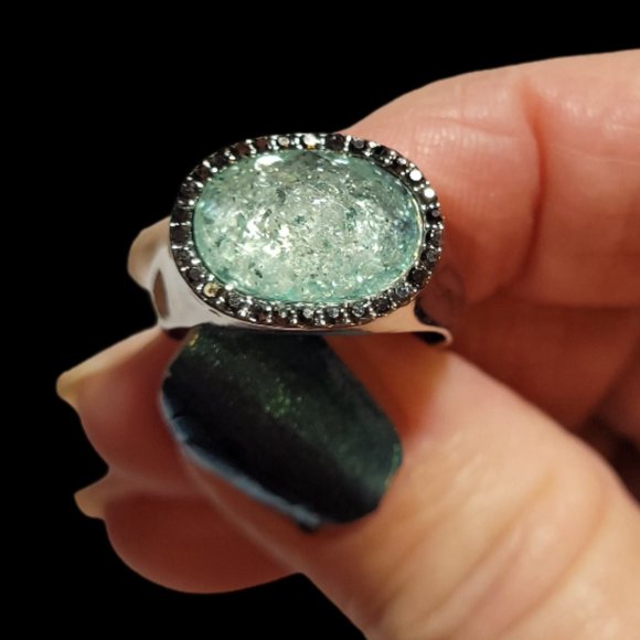 Simply Vera - Vera Wang Oval Green Stone Ring - Picture 2 of 16